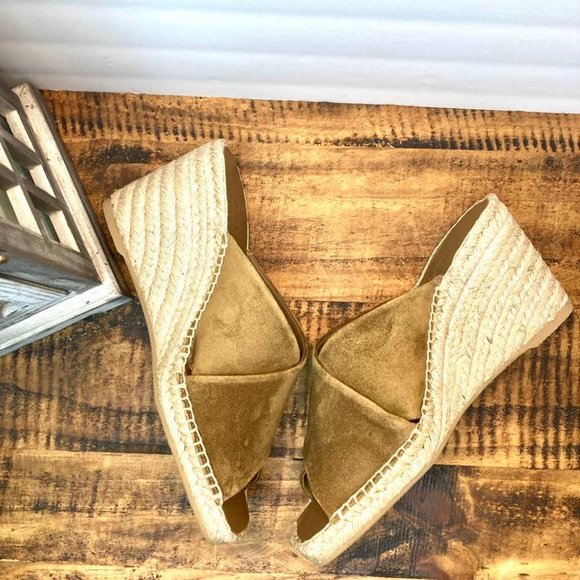 Vince Gaelan Suede Wedge Espadrille Sandals, Brown 8M - Picture 10 of 14